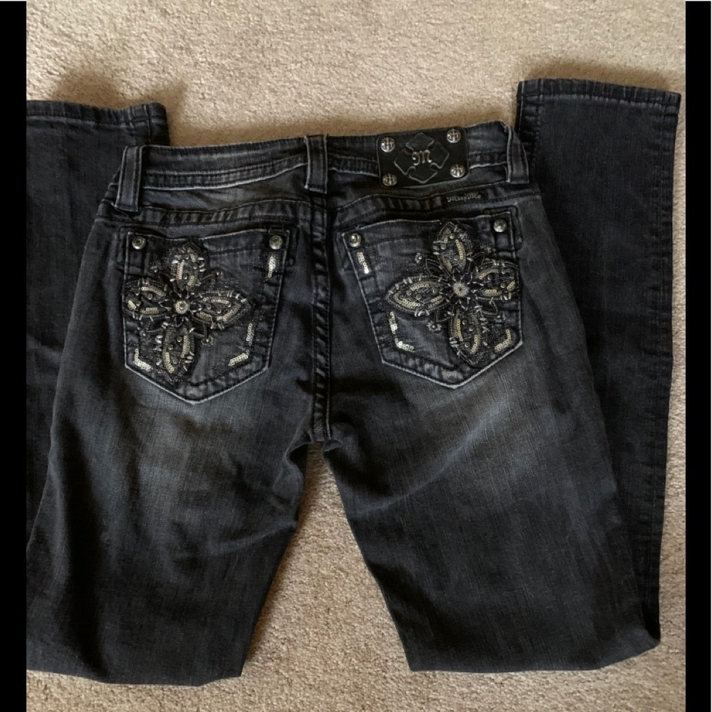 Miss Me black skinny jeans sz 28